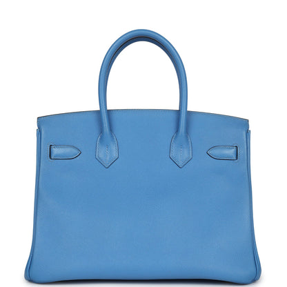 Pre-owned Hermes Birkin 30 Bleu Paradise Epsom Gold Hardware
