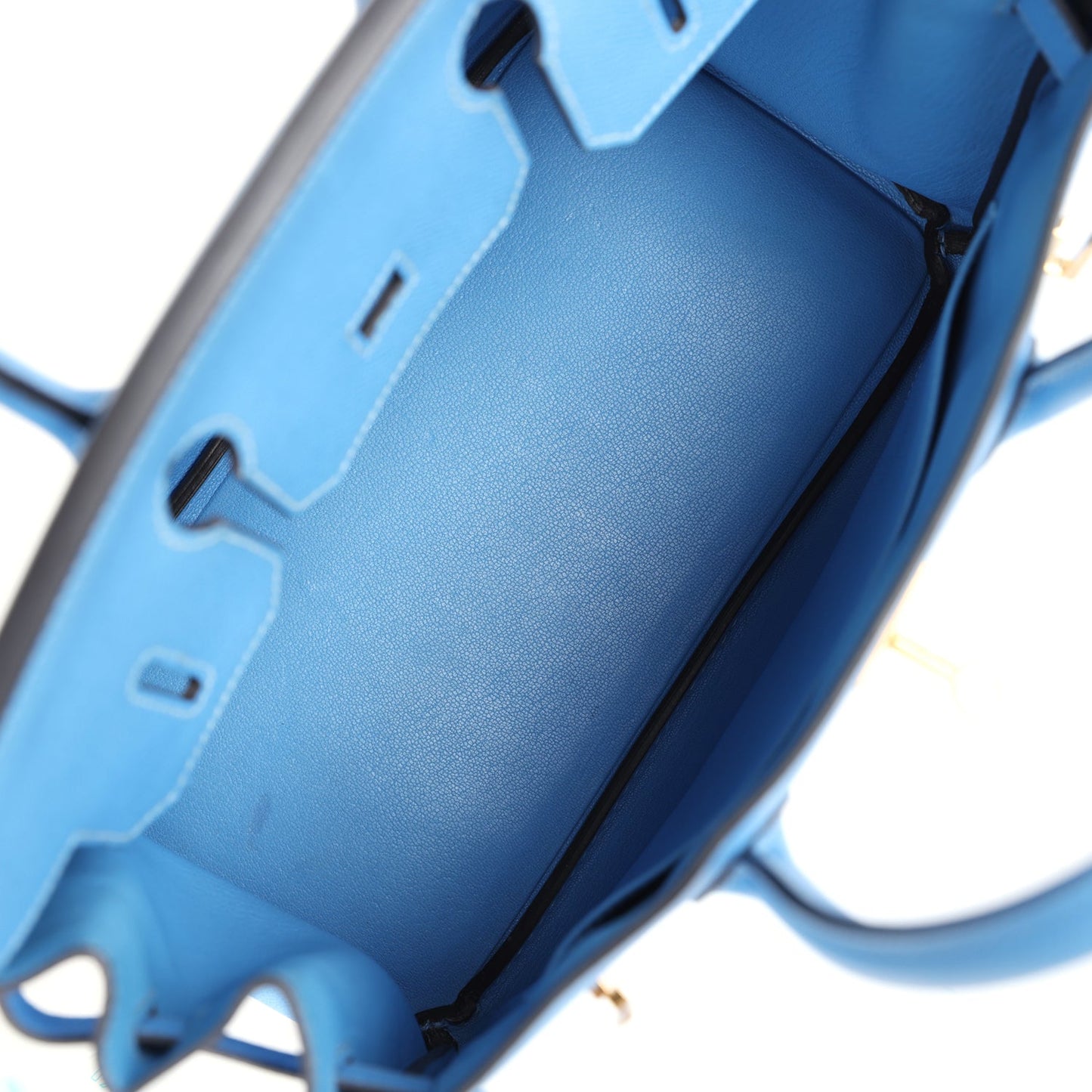 Pre-owned Hermes Birkin 30 Bleu Paradise Epsom Gold Hardware