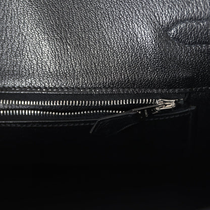 Pre-owned Hermes Birkin 35 Black Box Palladium Hardware