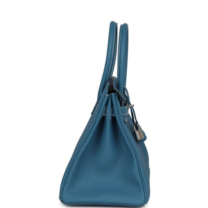 Hermes Birkin 30 Blue Jean Togo Palladium Hardware