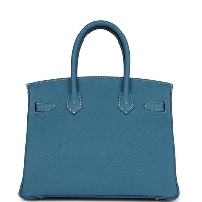 Hermes Birkin 30 Blue Jean Togo Palladium Hardware