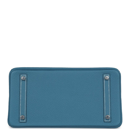 Hermes Birkin 30 Blue Jean Togo Palladium Hardware