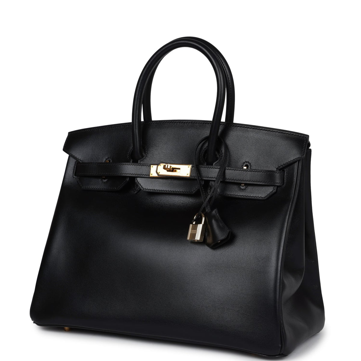 Vintage Hermes Birkin 35 Black Box Gold Hardware