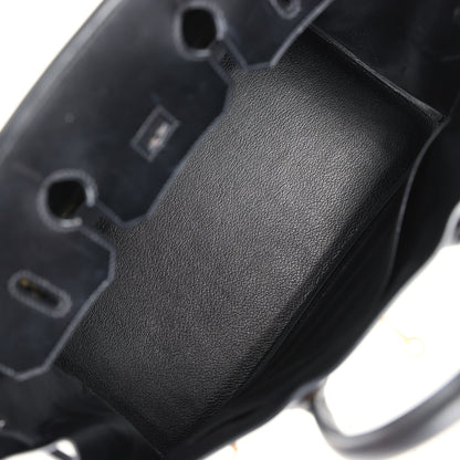 Vintage Hermes Birkin 35 Black Box Gold Hardware