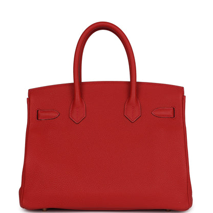 Pre-owned Hermes Birkin 30 Geranium Togo Gold Hardware