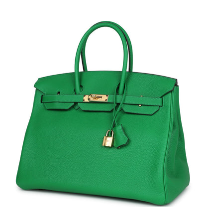 Hermes Birkin 35 Bambou Clemence Gold Hardware