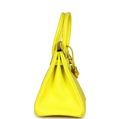 Pre-owned Hermes Birkin 30 Lime Epsom Gold Hardware