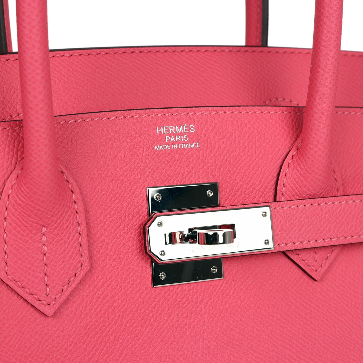 Pre-owned Hermes Birkin 30 Rose Azalee Epsom Palladium Hardware