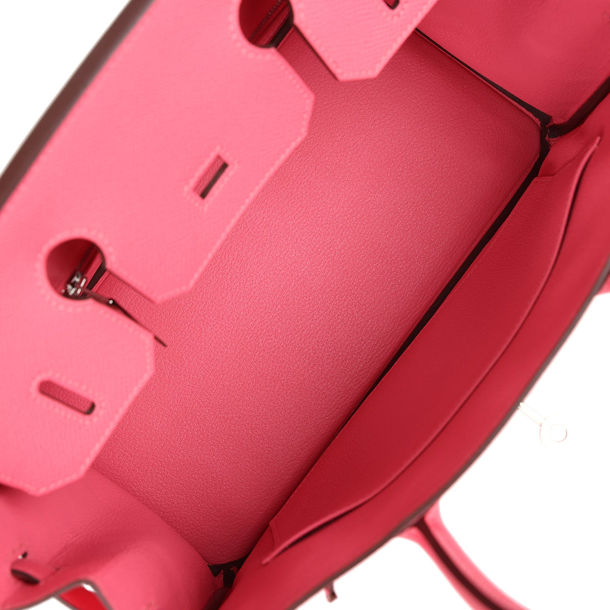 Pre-owned Hermes Birkin 30 Rose Azalee Epsom Palladium Hardware