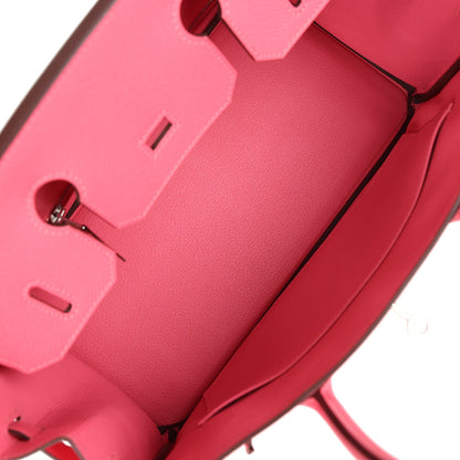 Pre-owned Hermes Birkin 30 Rose Azalee Epsom Palladium Hardware