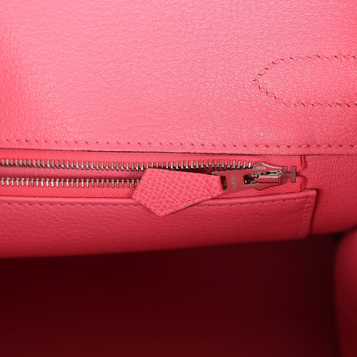 Pre-owned Hermes Birkin 30 Rose Azalee Epsom Palladium Hardware