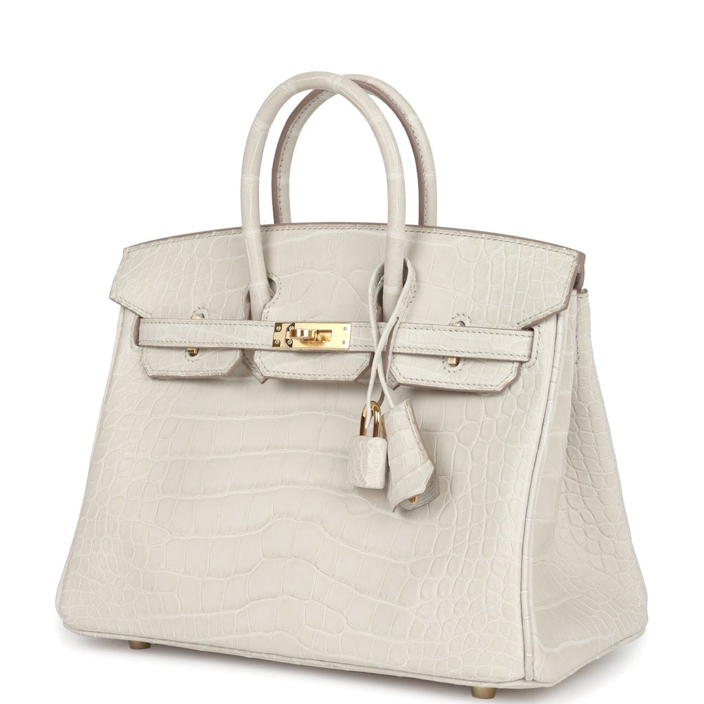 Hermes Birkin 25 Beton Matte Alligator Gold Hardware