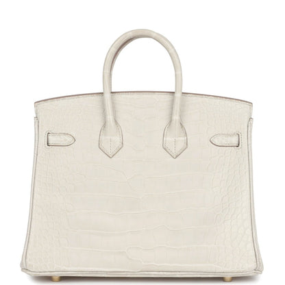 Hermes Birkin 25 Beton Matte Alligator Gold Hardware