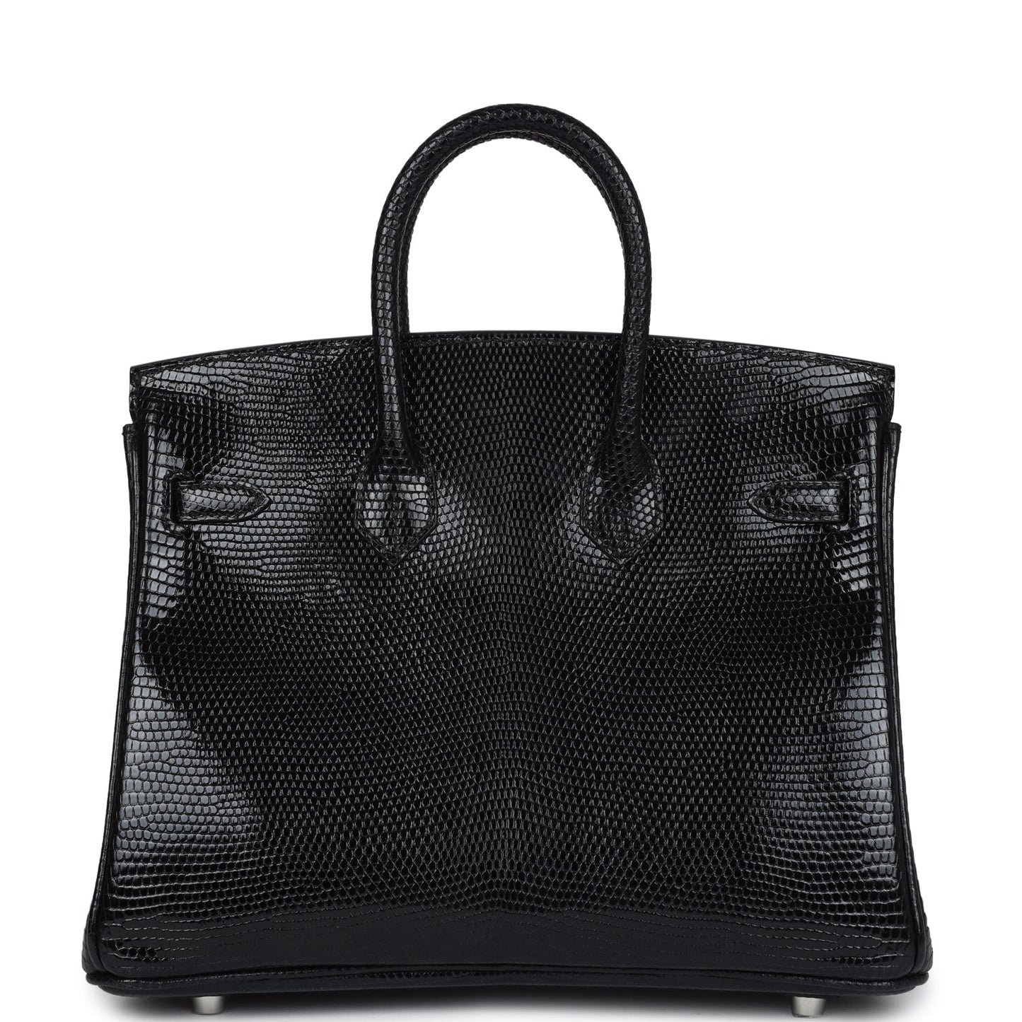 Hermes Birkin 25 Black Shiny Varanus Niloticus Lizard Palladium Hardware