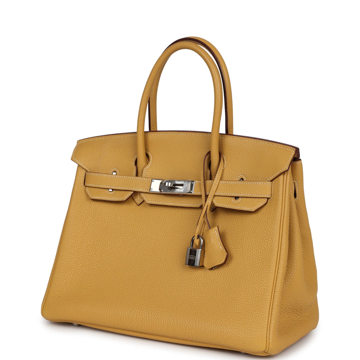 Pre-owned Hermes Birkin 30 Curry Togo Palladium Hardware