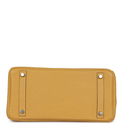 Pre-owned Hermes Birkin 30 Curry Togo Palladium Hardware