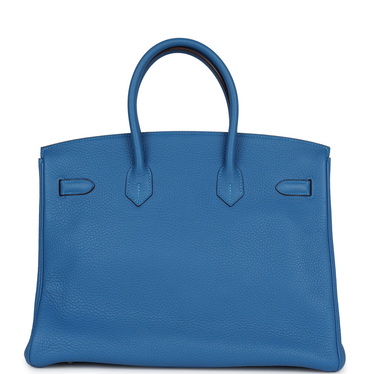 Pre-owned Hermes Birkin 35 Mykonos Clemence Palladium Hardware
