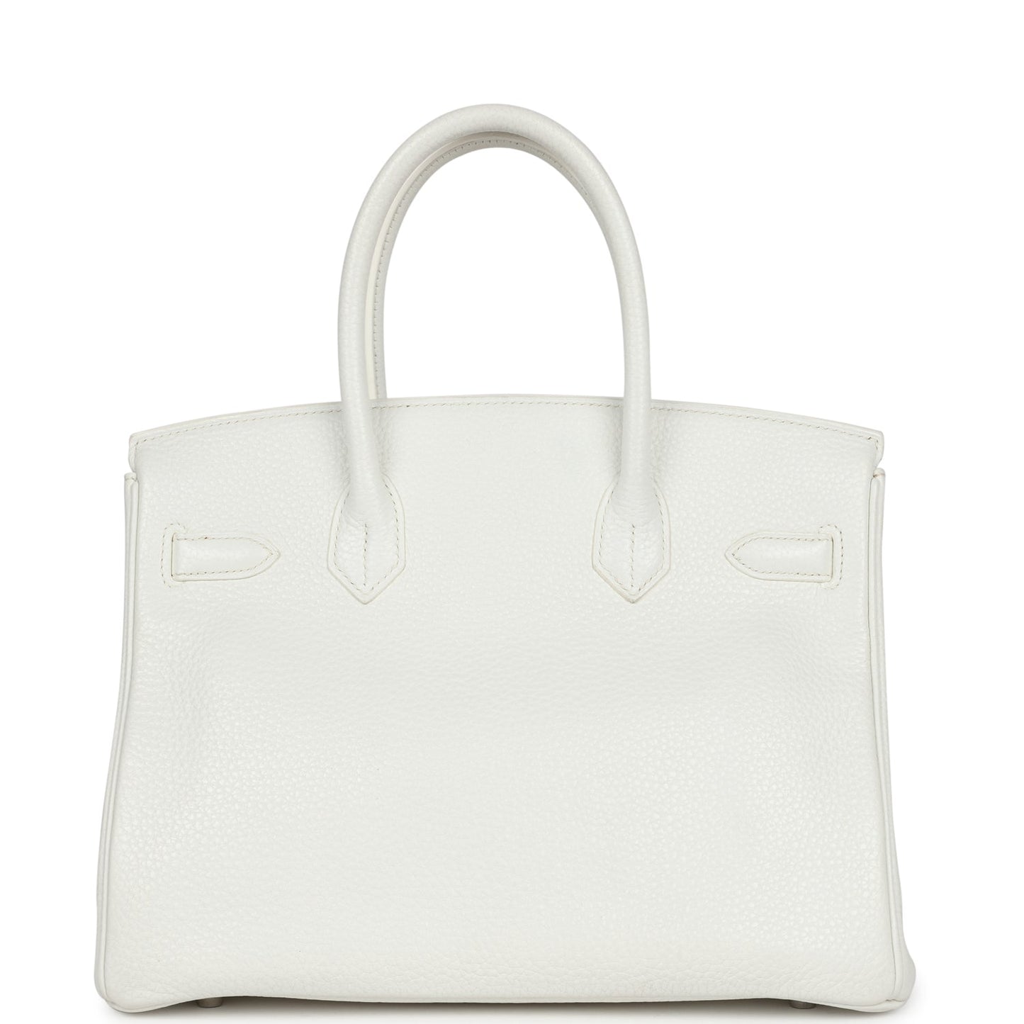 Pre-owned Hermes Birkin 30 White Clemence Palladium Hardware