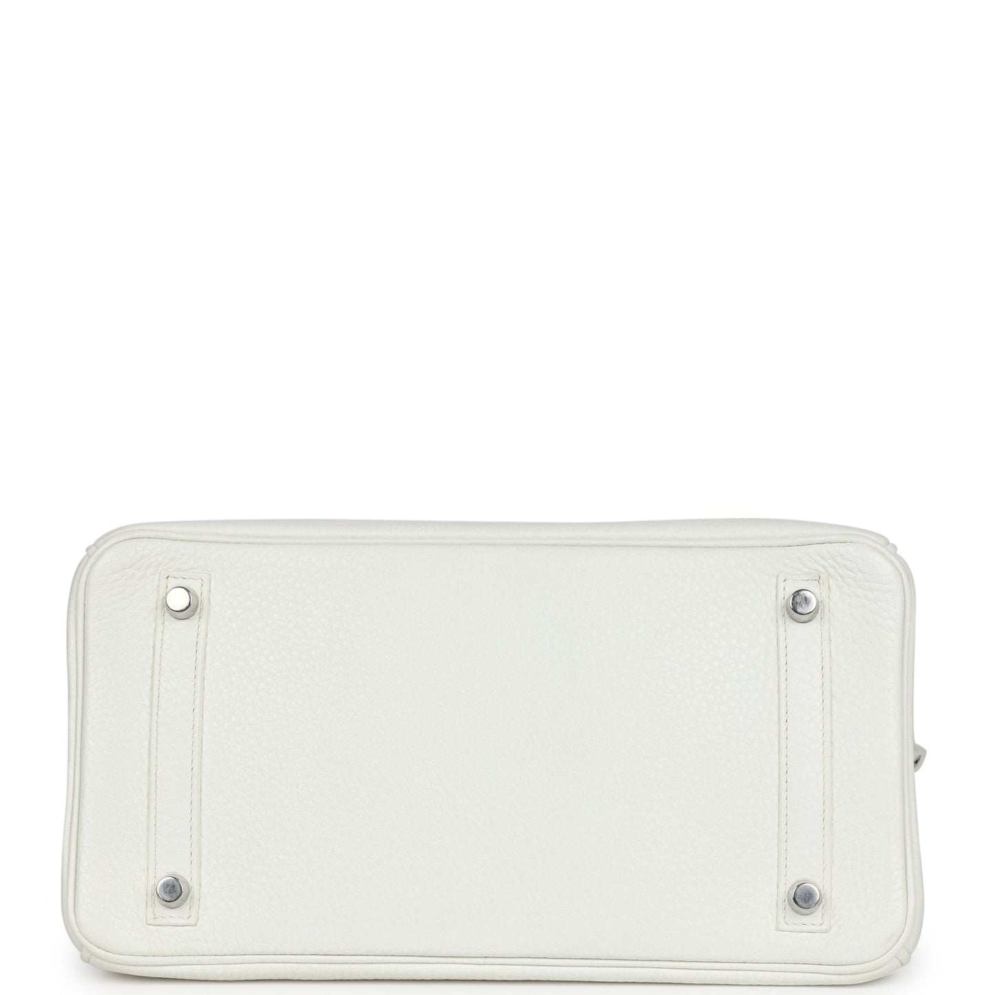 Pre-owned Hermes Birkin 30 White Clemence Palladium Hardware