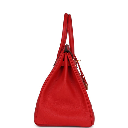 Pre-owned Hermes Birkin 35 Rouge Tomate Togo Gold Hardware