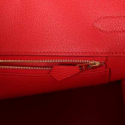 Pre-owned Hermes Birkin 35 Rouge Tomate Togo Gold Hardware