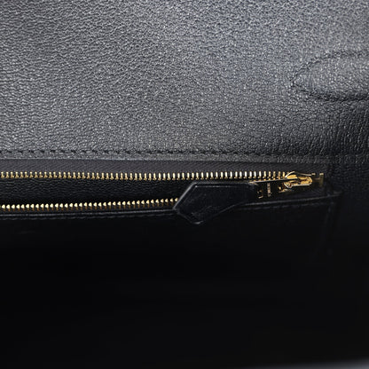 Hermes Birkin 35 Black Box Gold Hardware
