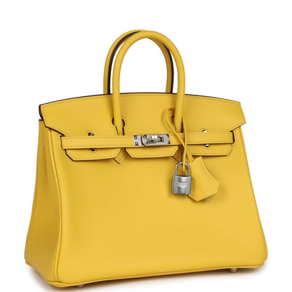 Hermes Birkin 25 Jaune de Naples Swift Palladium Hardware