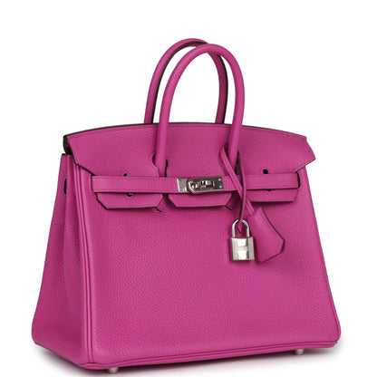 Pre-owned Hermes Birkin 25 Magnolia Togo Palladium Hardware