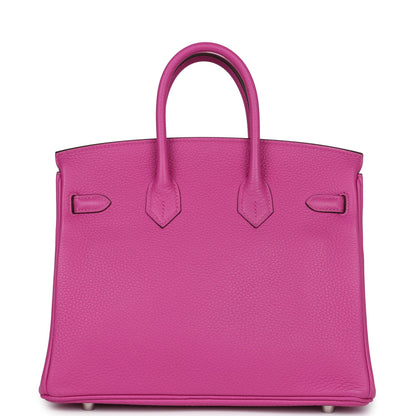 Pre-owned Hermes Birkin 25 Magnolia Togo Palladium Hardware