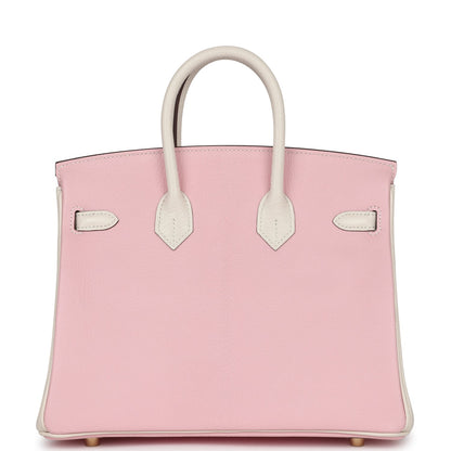 Hermes Special Order (HSS) Birkin 25 Rose Sakura and Nata Chevre Brushed Gold Hardware