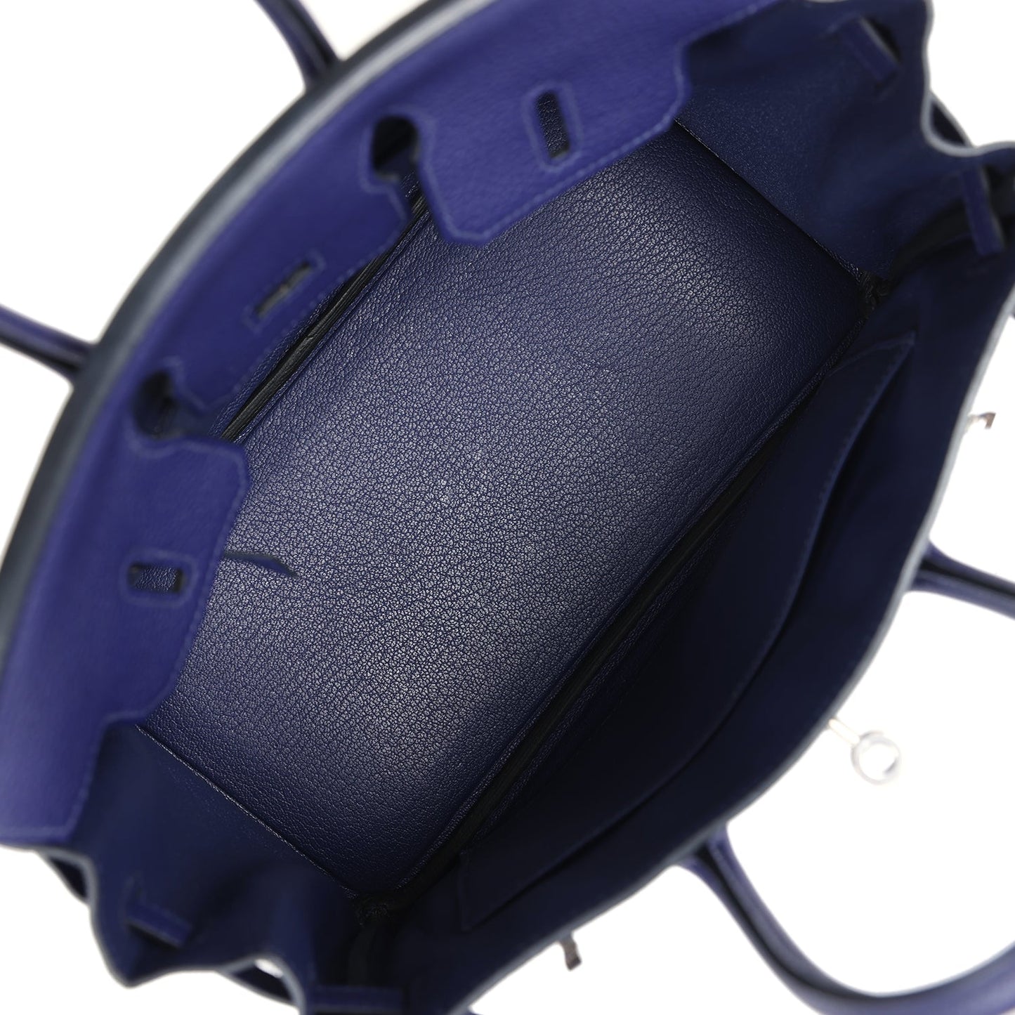 Pre-owned Hermes Birkin 25 Bleu Encre Togo Palladium Hardware