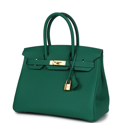 Hermes Birkin 30 Vert Vertigo Togo Gold Hardware