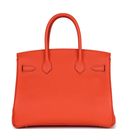 Hermes Birkin 30 Orange Poppy Clemence Gold Hardware