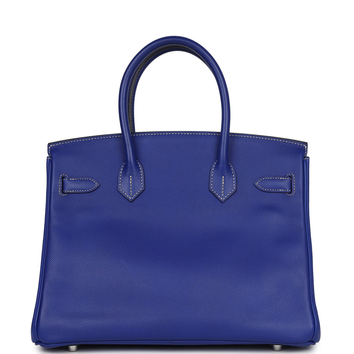 Pre-owned Hermes Birkin 30 Bleu Electric Candy Epsom Palladium Hardware