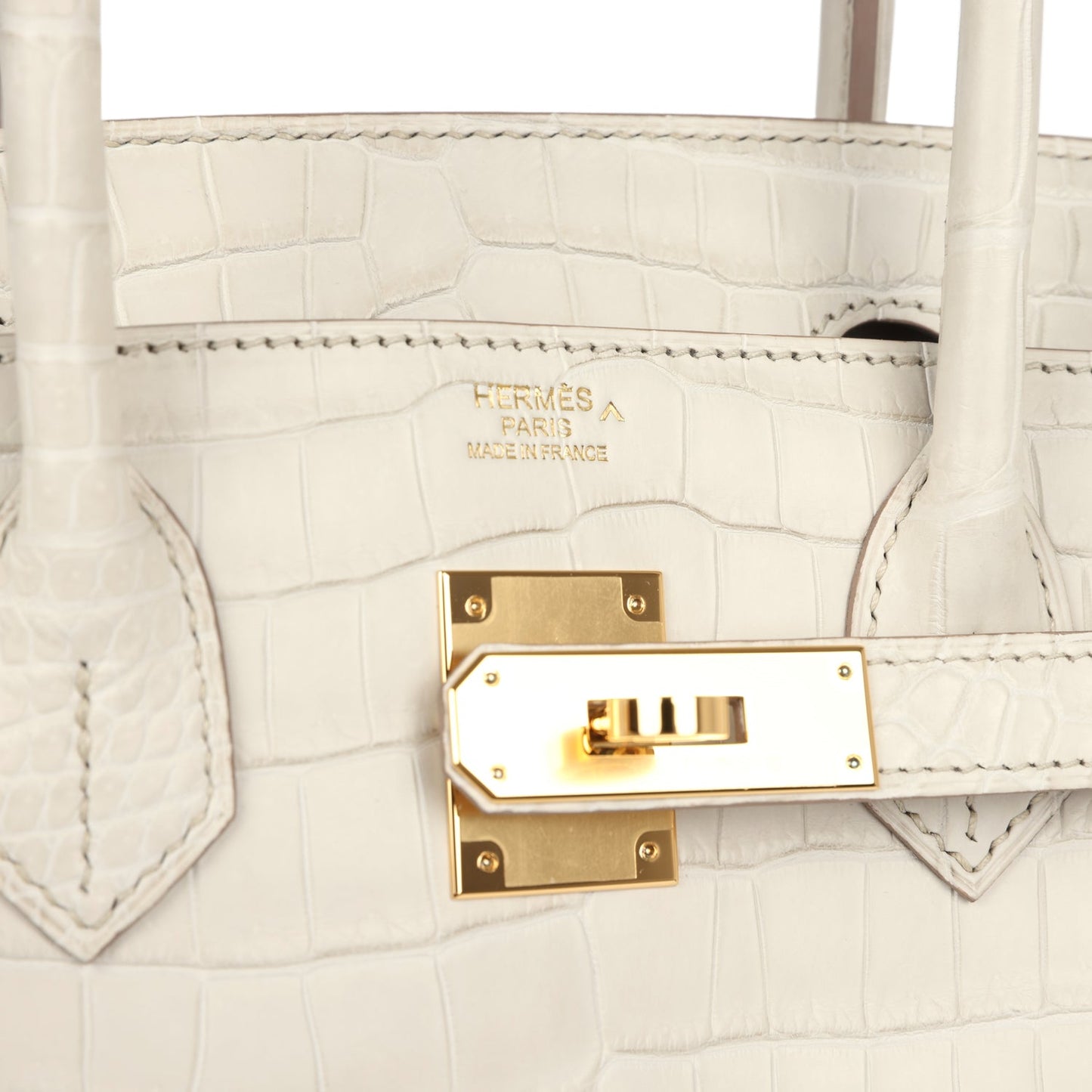 Hermes Birkin 30 Beton Matte Porosus Crocodile Gold Hardware