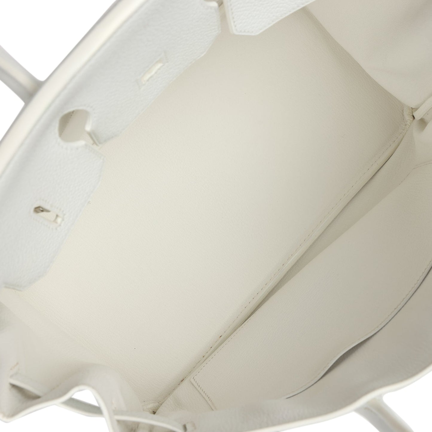 Pre-owned Hermes Birkin 35 White Clemence Palladium Hardware