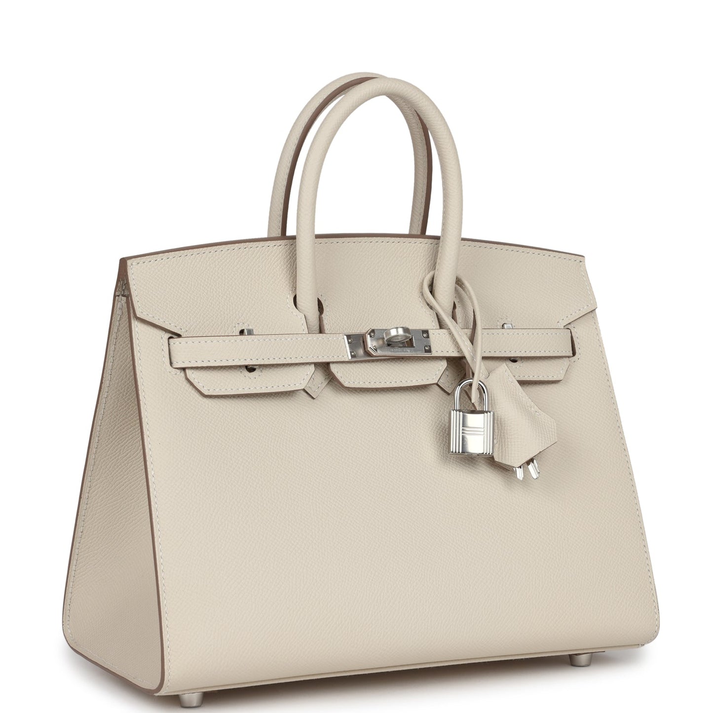 Hermes Birkin Sellier 25 Craie Epsom Palladium Hardware