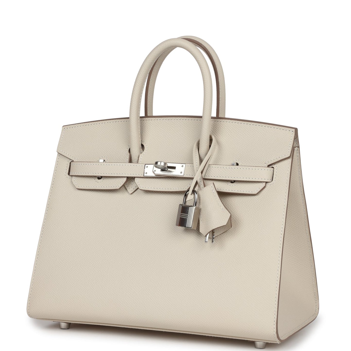 Hermes Birkin Sellier 25 Craie Epsom Palladium Hardware