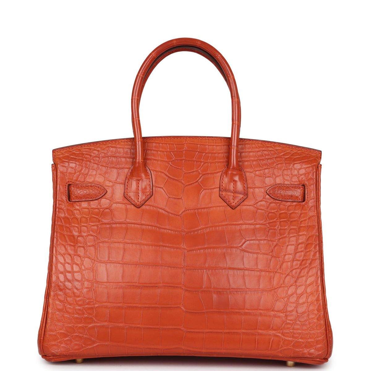 Pre-owned Hermes Birkin 30 Sanguine Matte Alligator Gold Hardware