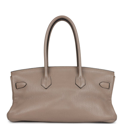 Pre-owned Hermes Shoulder Birkin 42 JPG Gris Tourterelle Clemence Palladium Hardware