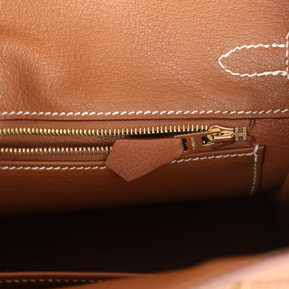 Pre-owned Hermes Birkin 25 Gold Togo Gold Hardware