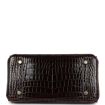 Hermes Birkin 25 Macassar Shiny Porosus Crocodile Gold Hardware