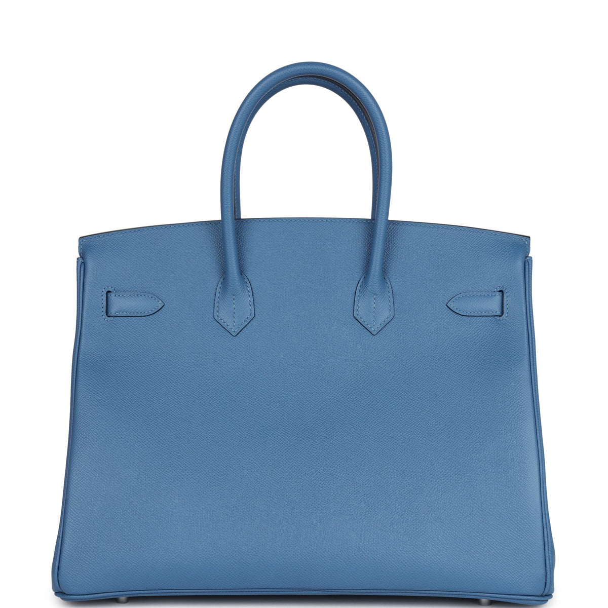 Pre-owned Hermes Birkin 35 Bleu Azur Epsom Palladium Hardware