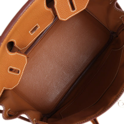 Pre-owned Hermes Birkin 30 Gold Togo Palladium Hardware