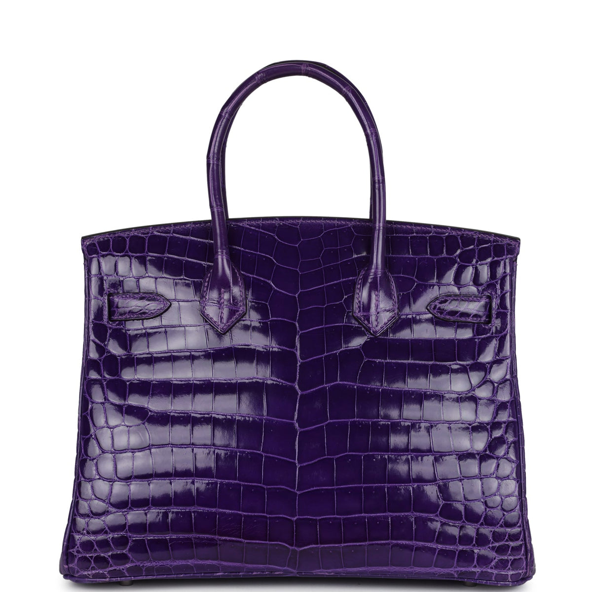 Pre-owned Hermes Birkin 30 Ultraviolet Shiny Niloticus Crocodile Palladium Hardware