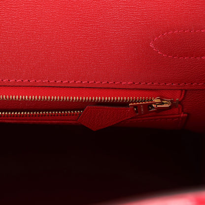 Hermes Birkin 30 Braise Shiny Porosus Crocodile Gold Hardware