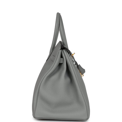Hermes Birkin 35 Gris Mouette Togo Gold Hardware