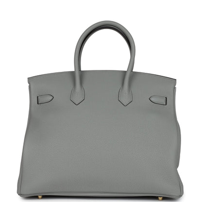 Hermes Birkin 35 Gris Mouette Togo Gold Hardware