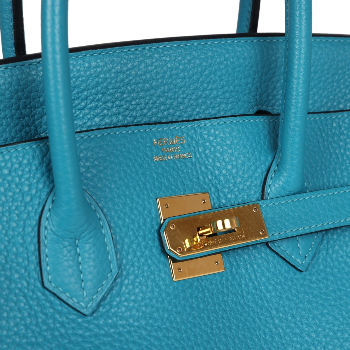 Pre-owned Hermes Birkin 35 Bleu Izmir Clemence Gold Hardware