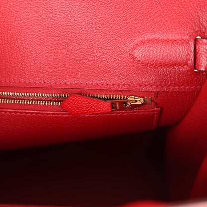 Pre-owned Hermes Birkin 30 Rouge Casaque Epsom Gold Hardware